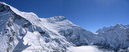 View from Island Peak. From left to right: Lhotse East Ridge with Peak 7589 (Peak 38), Peak 7502, Chomolonzo and Cho Pholu