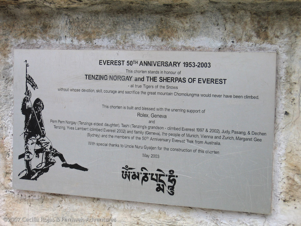 Tenying Norgay memorial on Trek from Namche to Tengboche